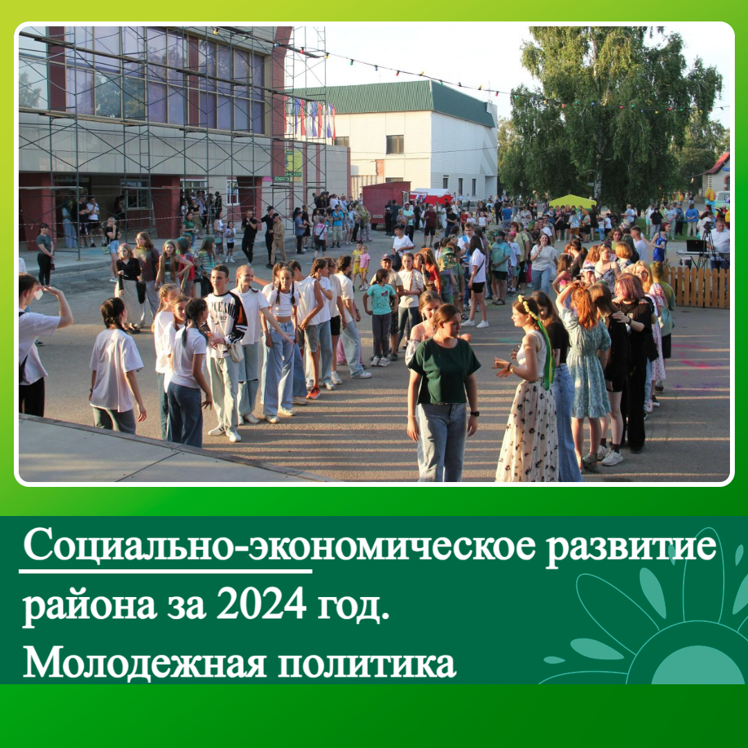 Социально-экономическое развитие района за 2024 год. Молодежная политика..